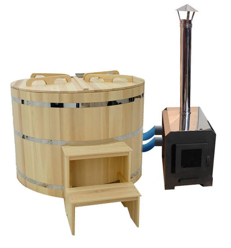 Круглая японская баня «Фурако» с внешней дровяной печью на 3-4 человека, 1200x1800 мм (рис.1)